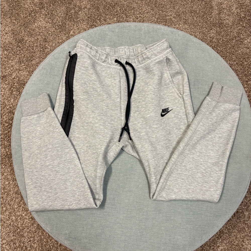 Nike Tech Light Gray Joggers with Black Accents